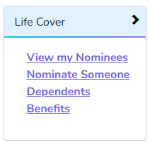 Life cover menu